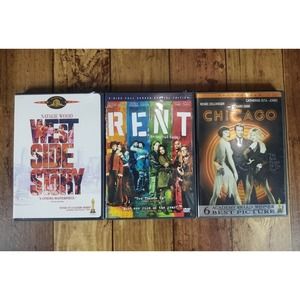 3 Musicals Dvd Lot Rent Special Edition West Side Story Chicago